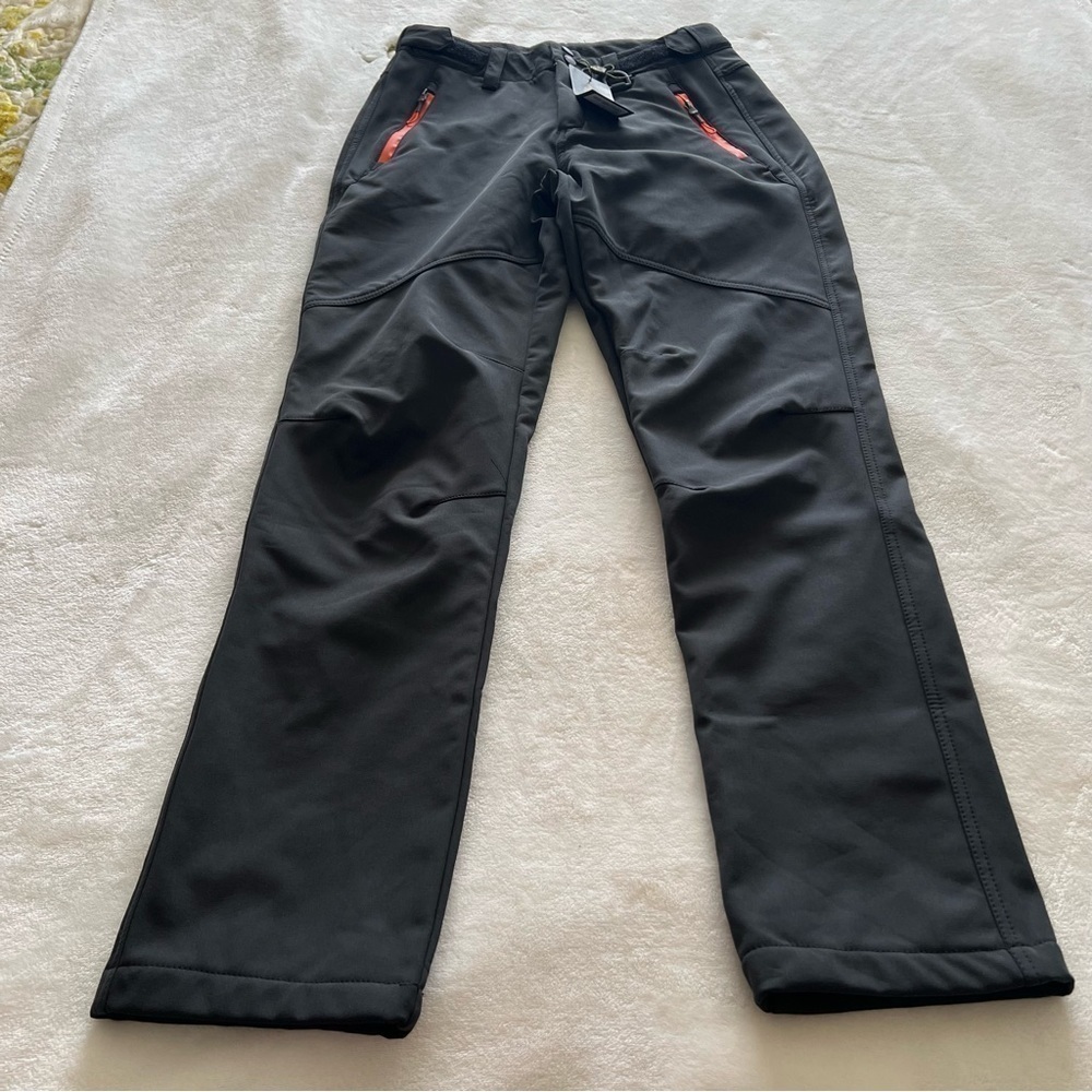 Free Soldier Women's Softshell Fleece Lined Pants Black and Orange 29W 30L - Picture 3 of 6